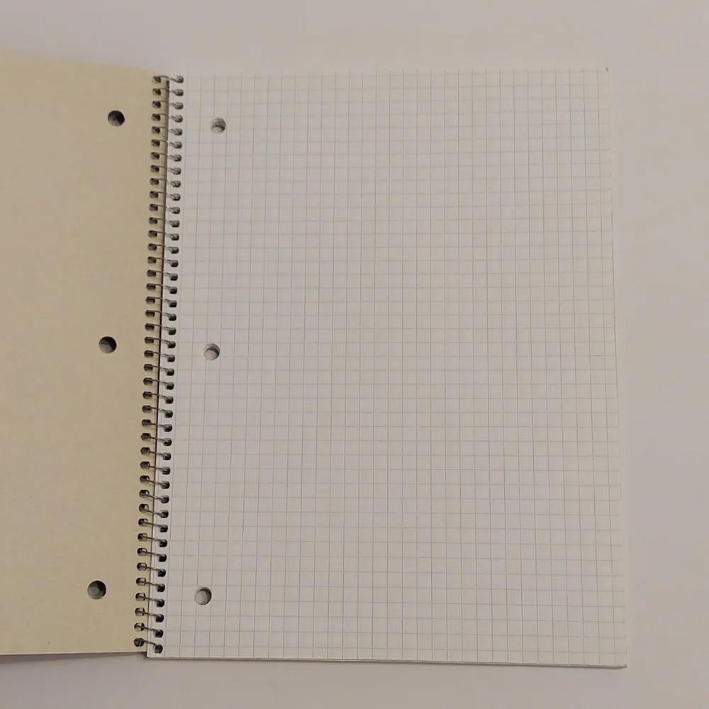 OfficeMax 3 Subject and Staples Graph Ruled Spiral Notebooks